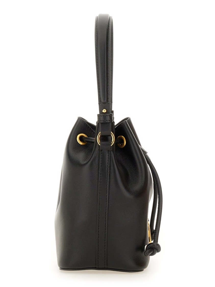 Valentino Garavani Mini Vlogo Signature Bucket Bag In Nappa Leather Woman Black Uni