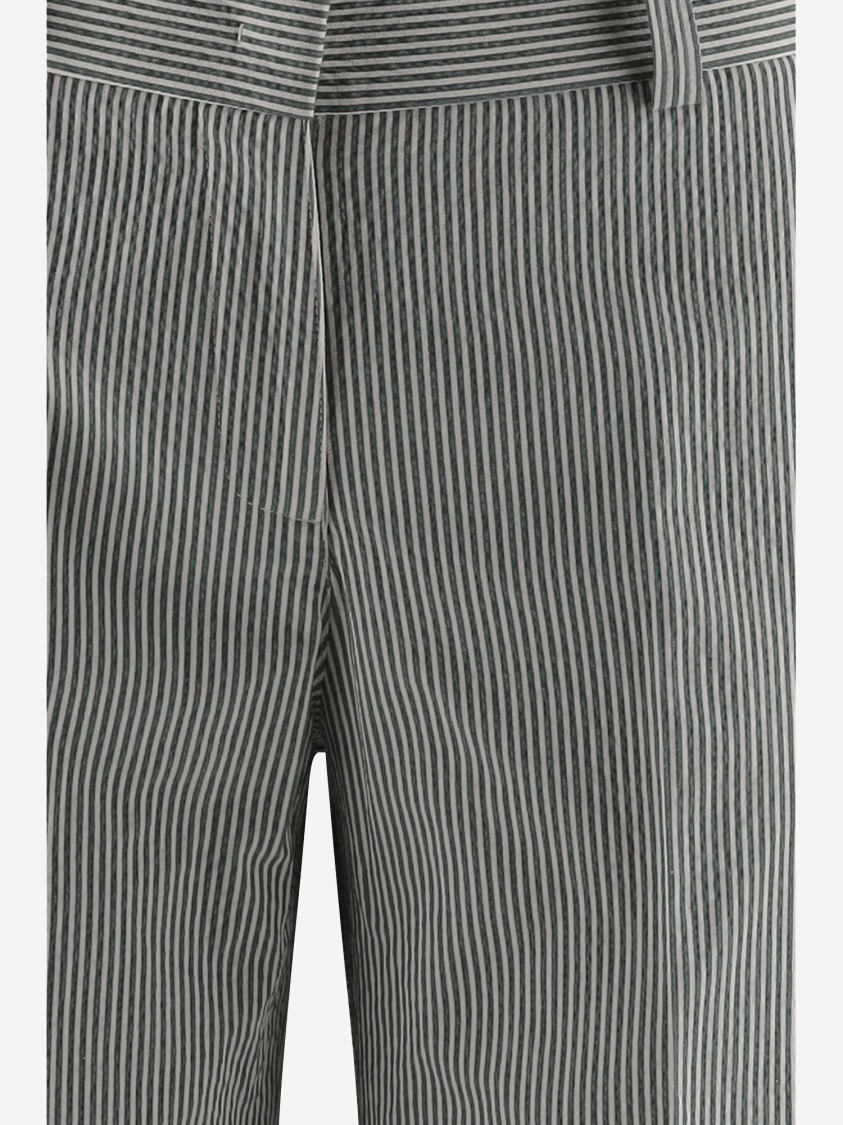 QL2 QL2 COTTON BLEND PANTS WITH STRIPED PATTERN