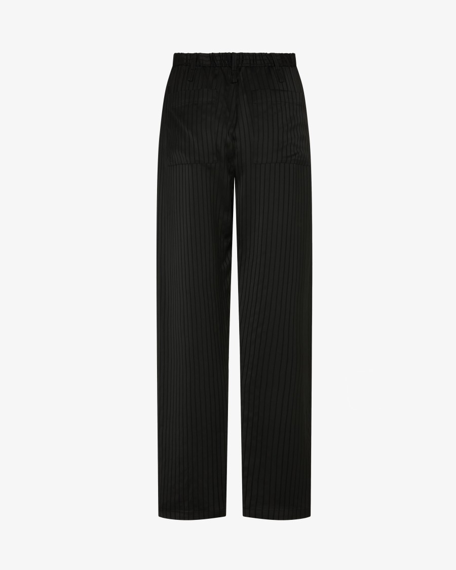 Serena Bute Satin Stripe Utility Jogger - Black In Black
