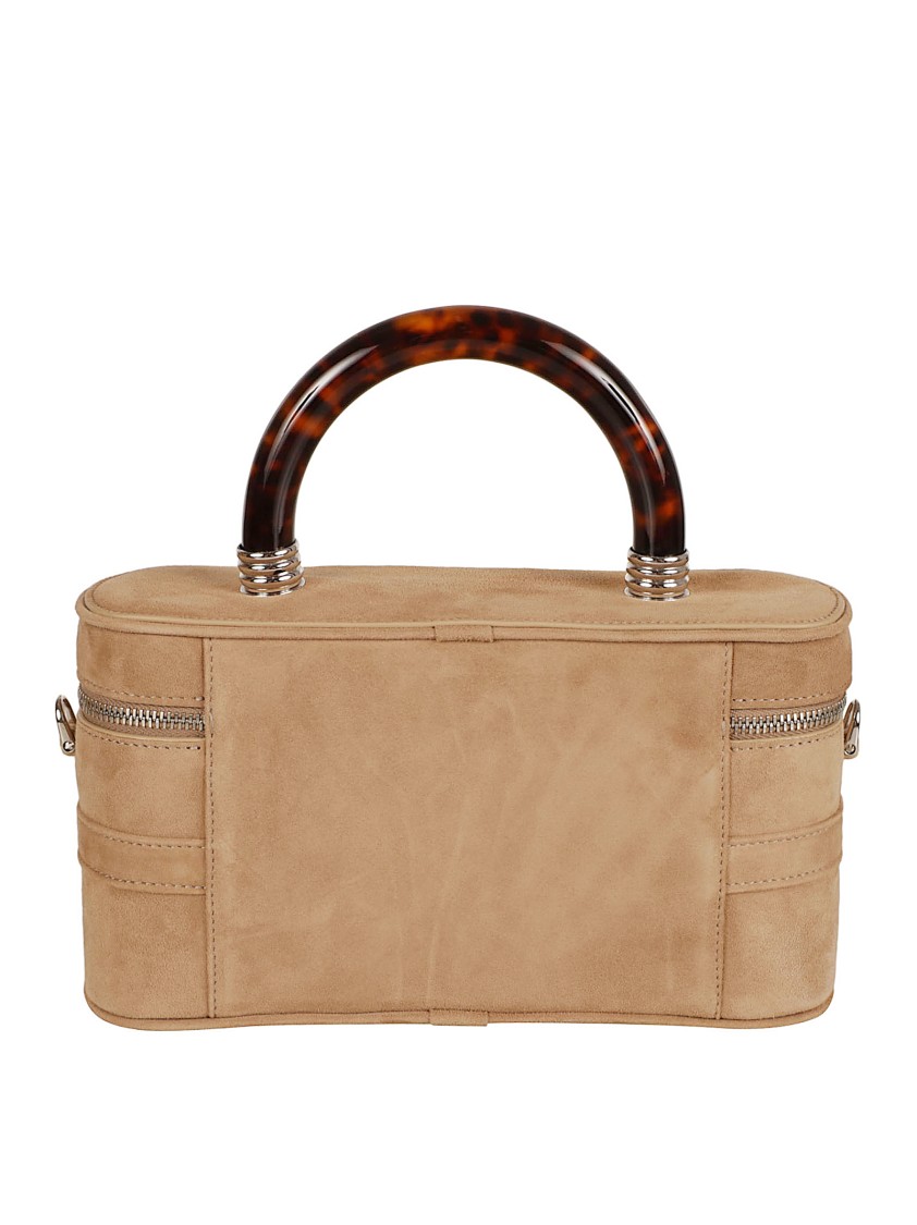 Roger Vivier Belle Vivier Vanity Mini Buckled Suede Clutch In Brown
