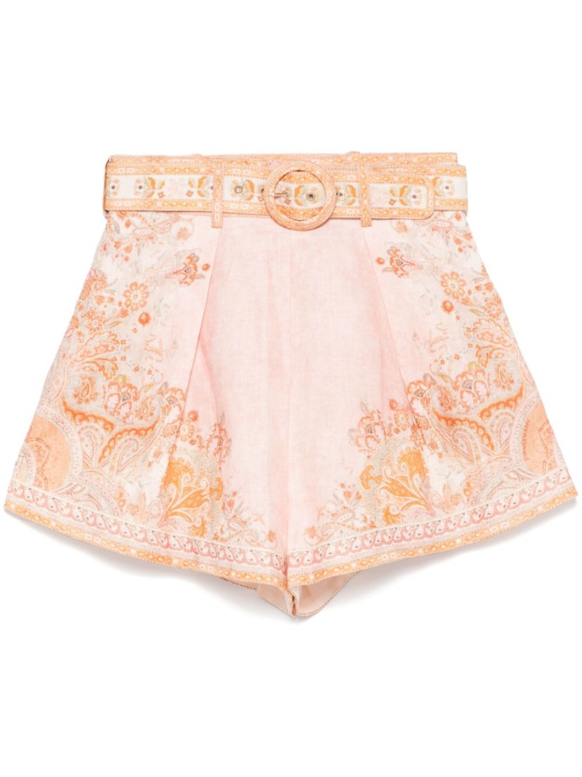 Shop Zimmermann Acacia Shorts In Pink