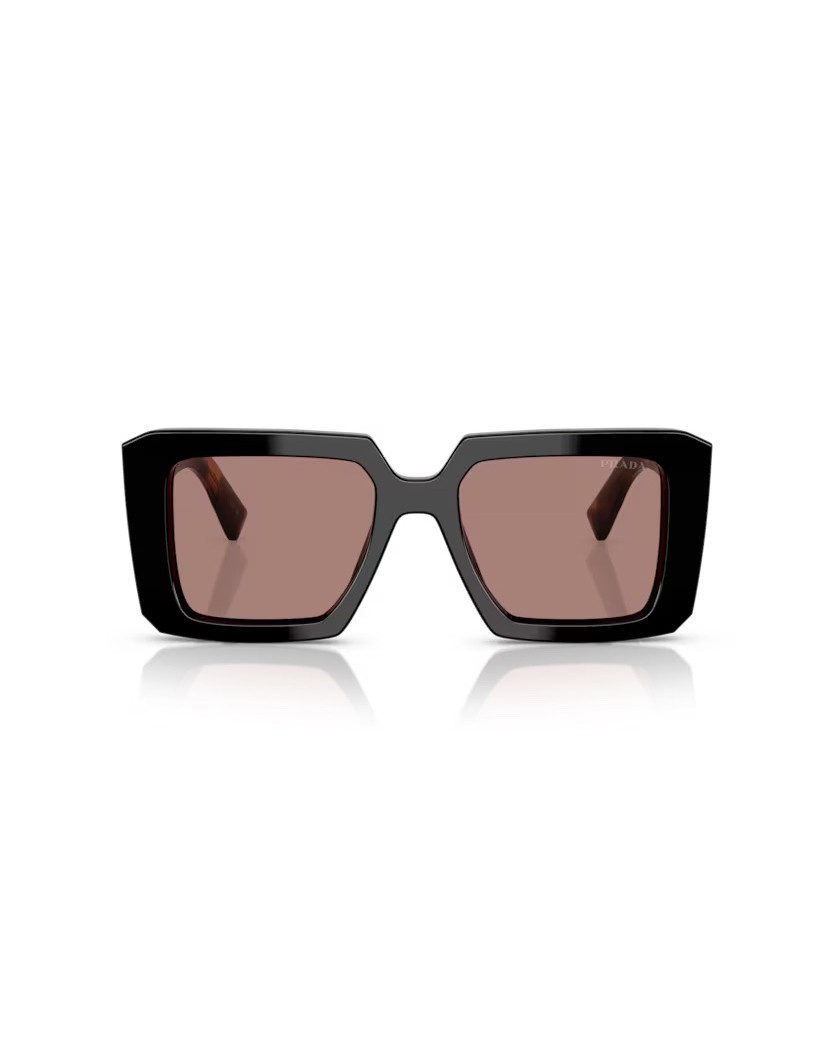 Prada Tortoiseshell-effect Square Sunglasses In Black