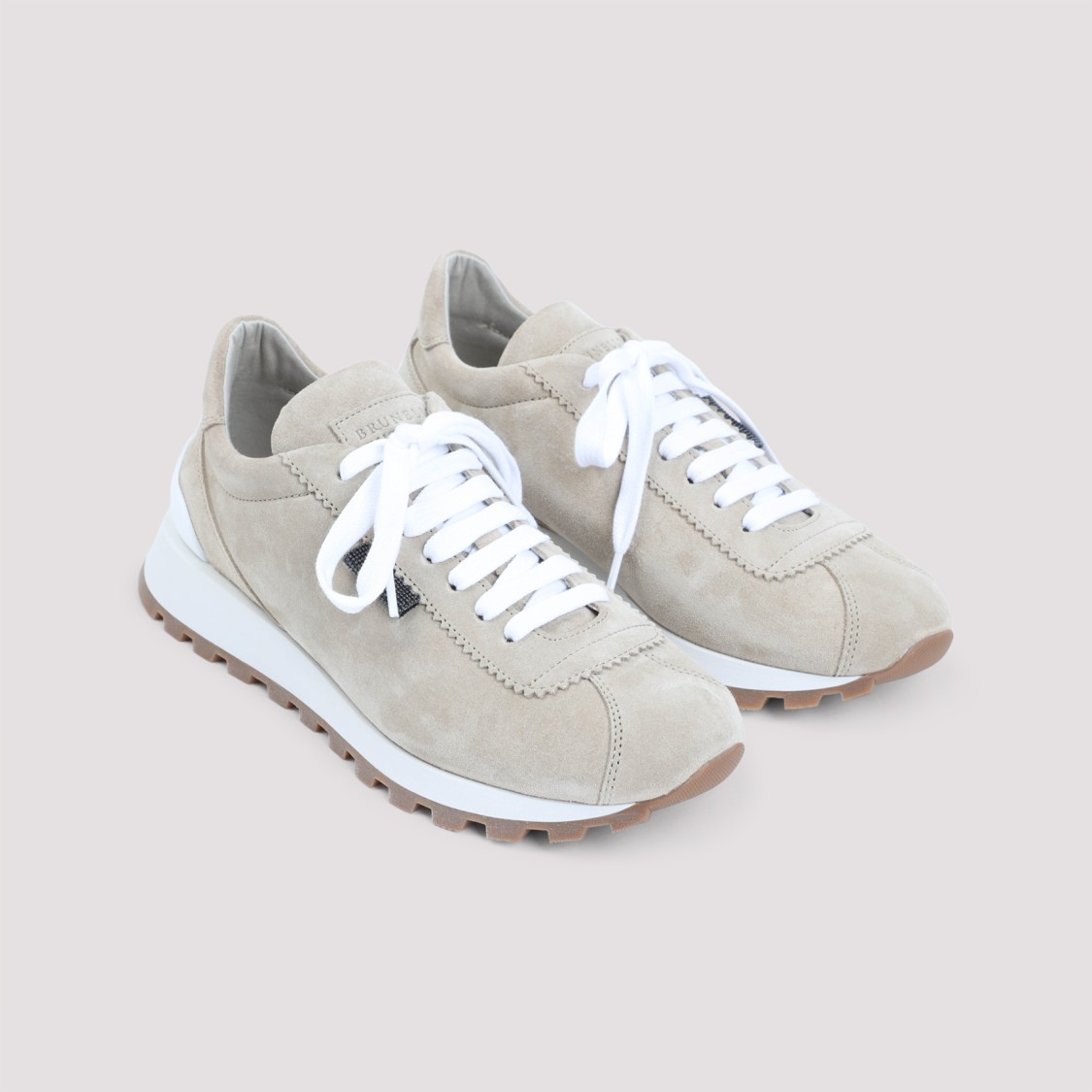 Brunello Cucinelli Monili-chain Suede Sneakers
