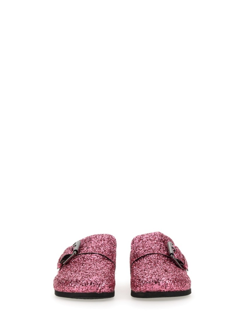 Philosophy Di Lorenzo Serafini Glitter Sandals Buckle Flat Sole