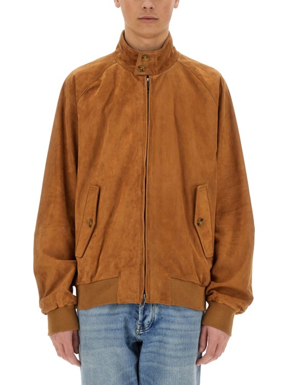 Baracuta Brown Leather G9 Jacket With High Collar Casual