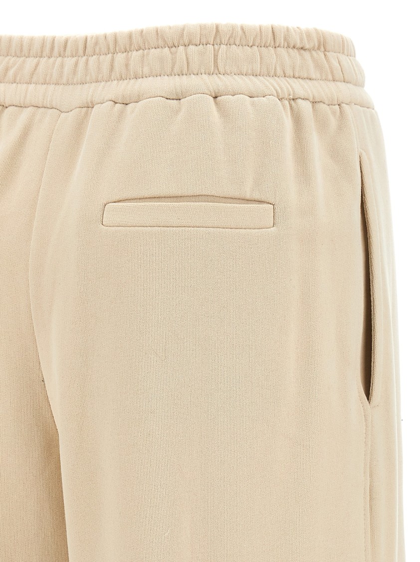 Brunello Cucinelli Wide-leg Fleece Trousers With Adjustable Drawstring In Neutral