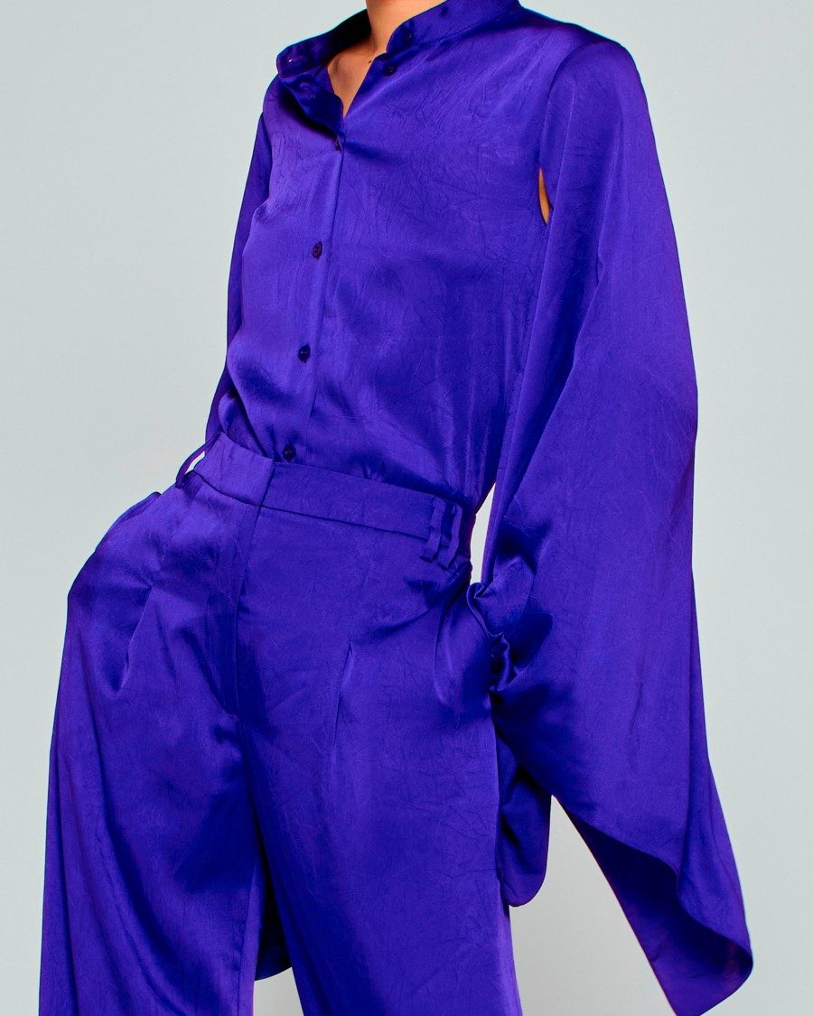 Serena Bute Kimono Sleeve Shirt - Violet Blue