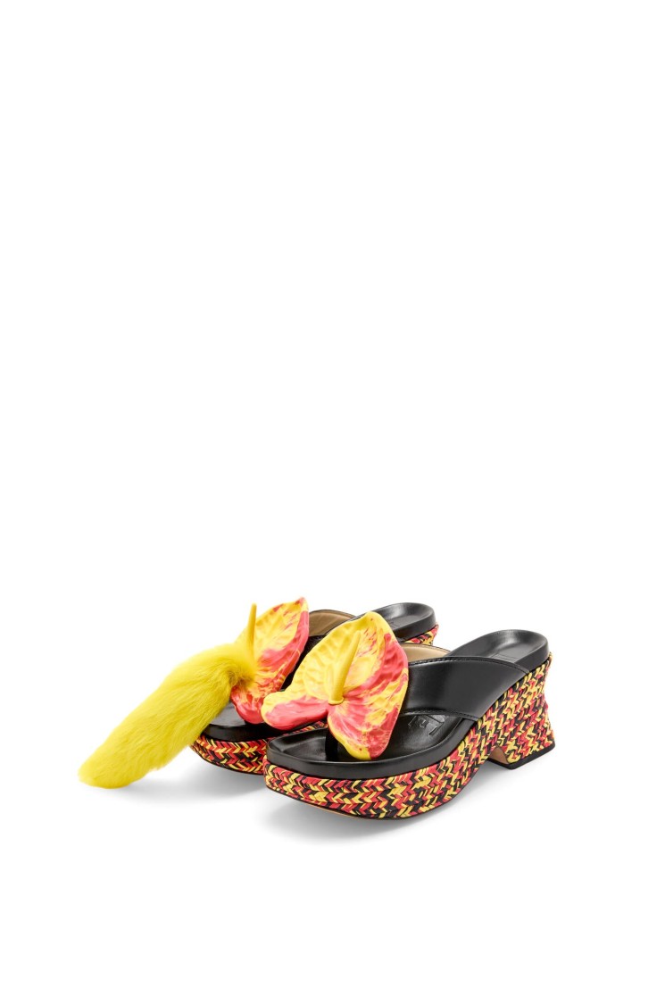 Shop Loewe Petal Flatform Sandal 90