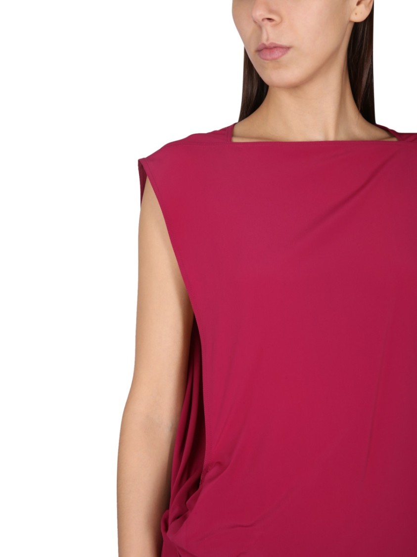 Rick Owens Edfu Gown In Cocoon Silk Blend Crepe Clothing In Red