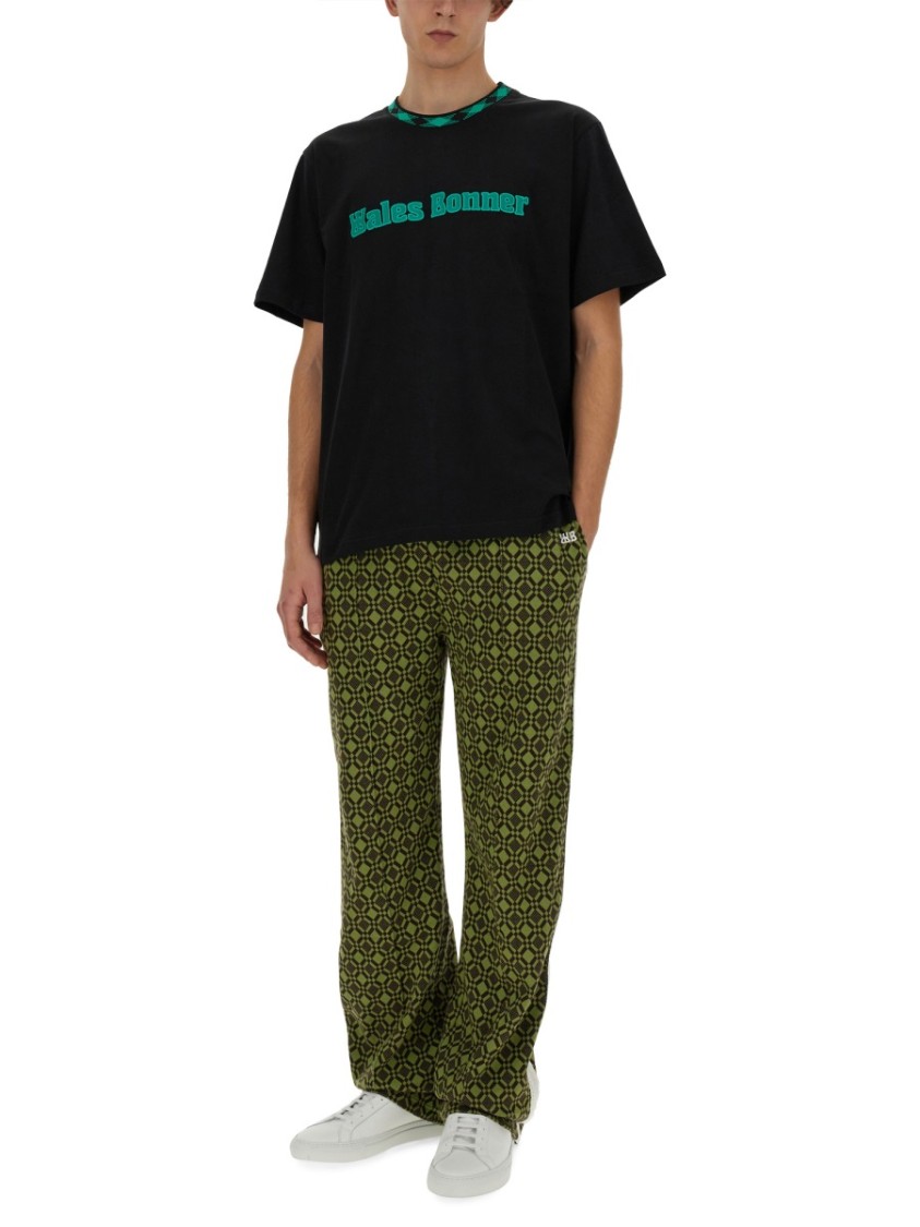 Shop Wales Bonner Classic Graphic Print Cotton T-shirt In Black