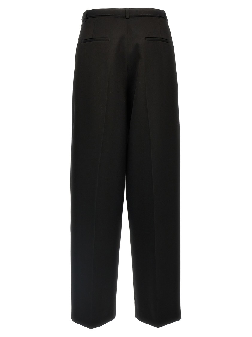 Jil Sander Wool Trousers With Back Pockets And Belt Loops In Black