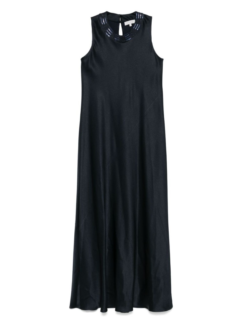 Antonelli Navy Blue Sequin-embellished Maxi Dress