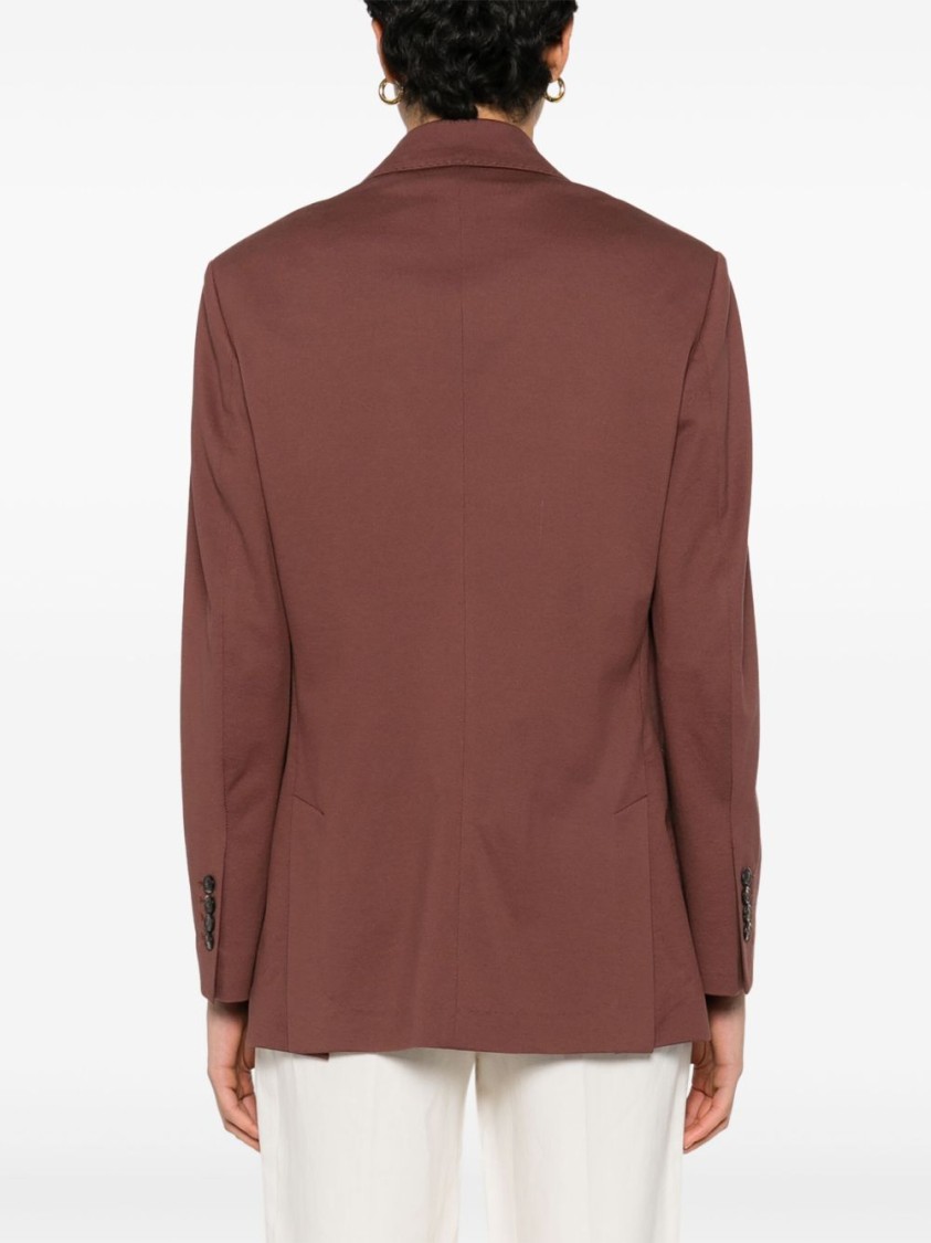 Circolo 1901 Blazer Doppiopetto In Misto Cotone Marrone