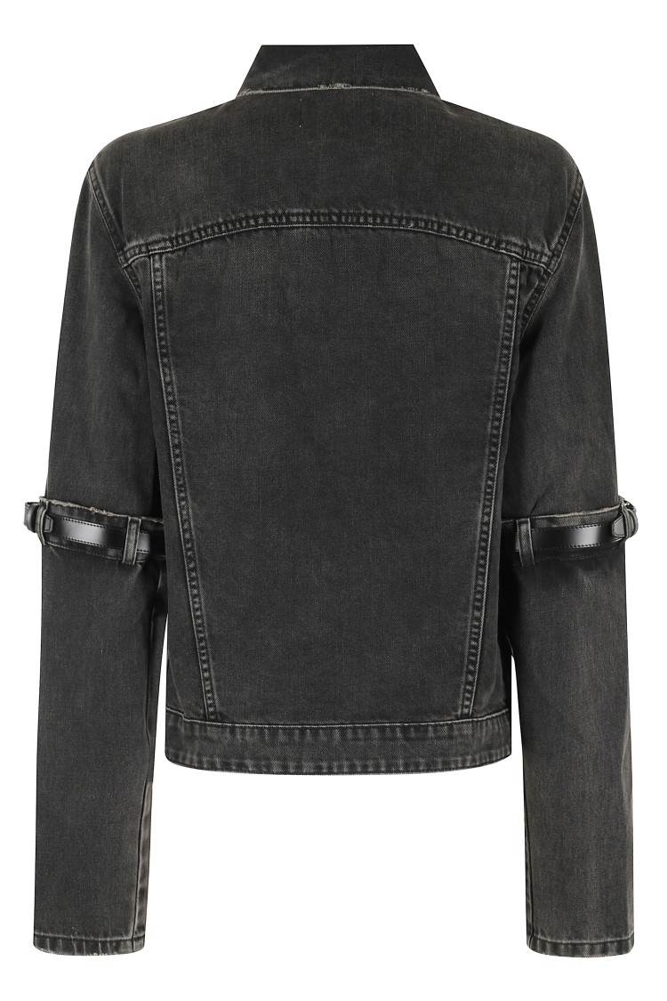 Coperni Oversized Black Denim Jacket With Unique Strap Details