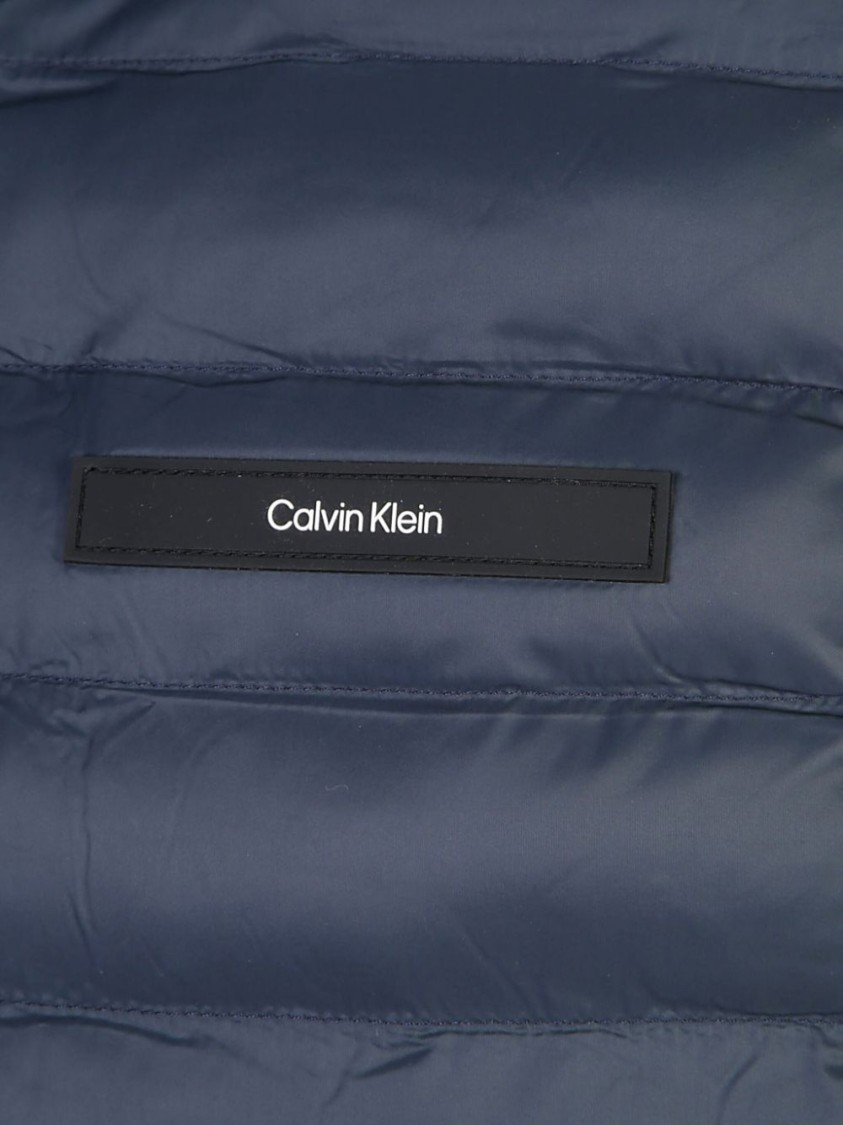 Calvin Klein Recycled Nylon Down Jacket With Eco-friendly Design And Sophisticated Knitwear Style In Grey