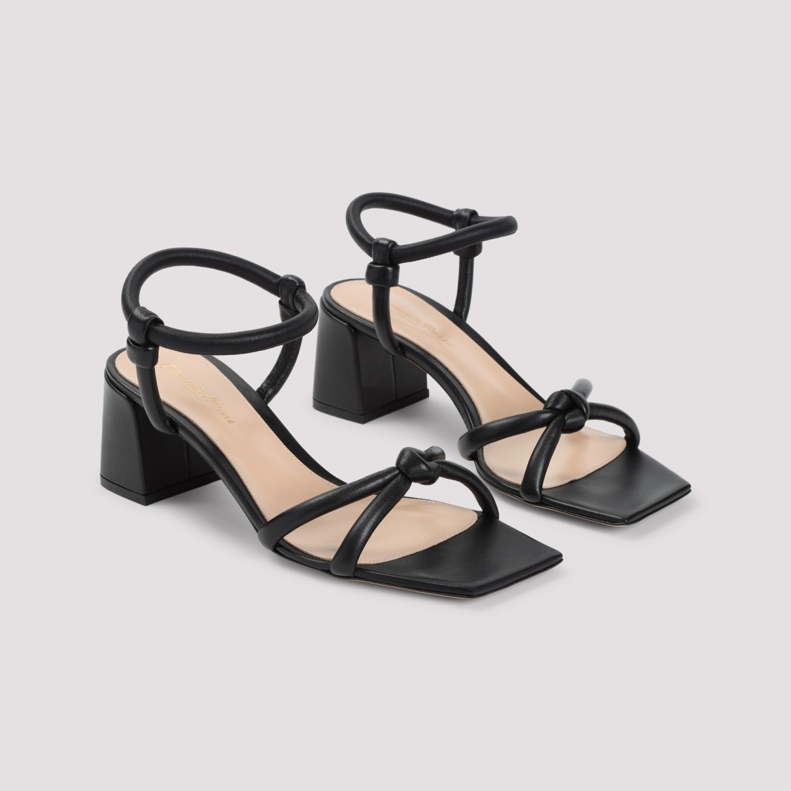 Shop Gianvito Rossi Nappa Leather Sandals In Black