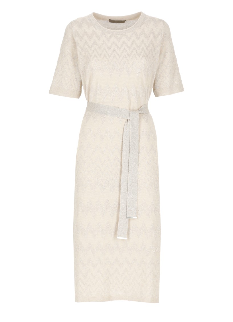 D Exterior D. Exterior Beige Cotton Blend Dress