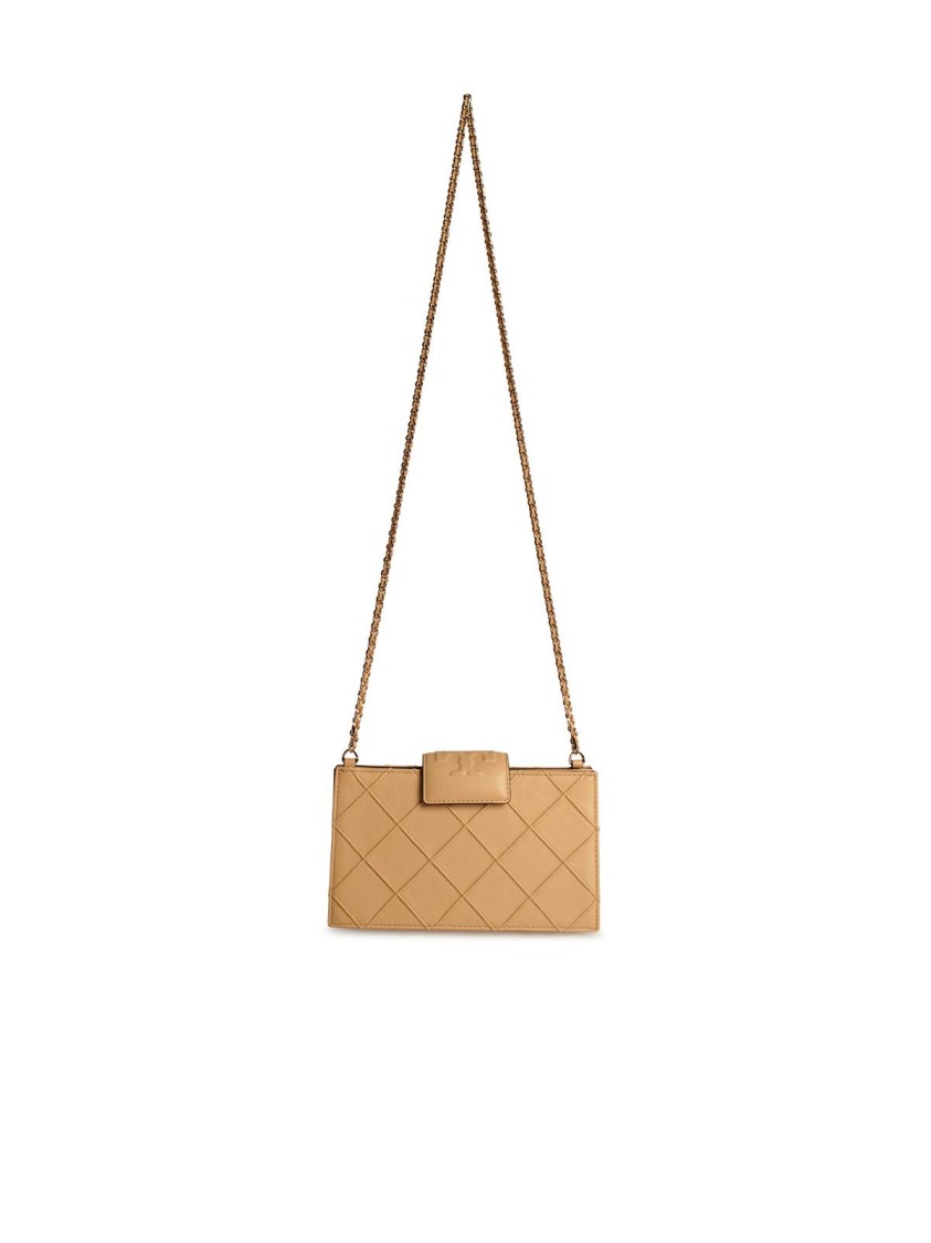 Tory Burch Cream Leather Chain Wallet