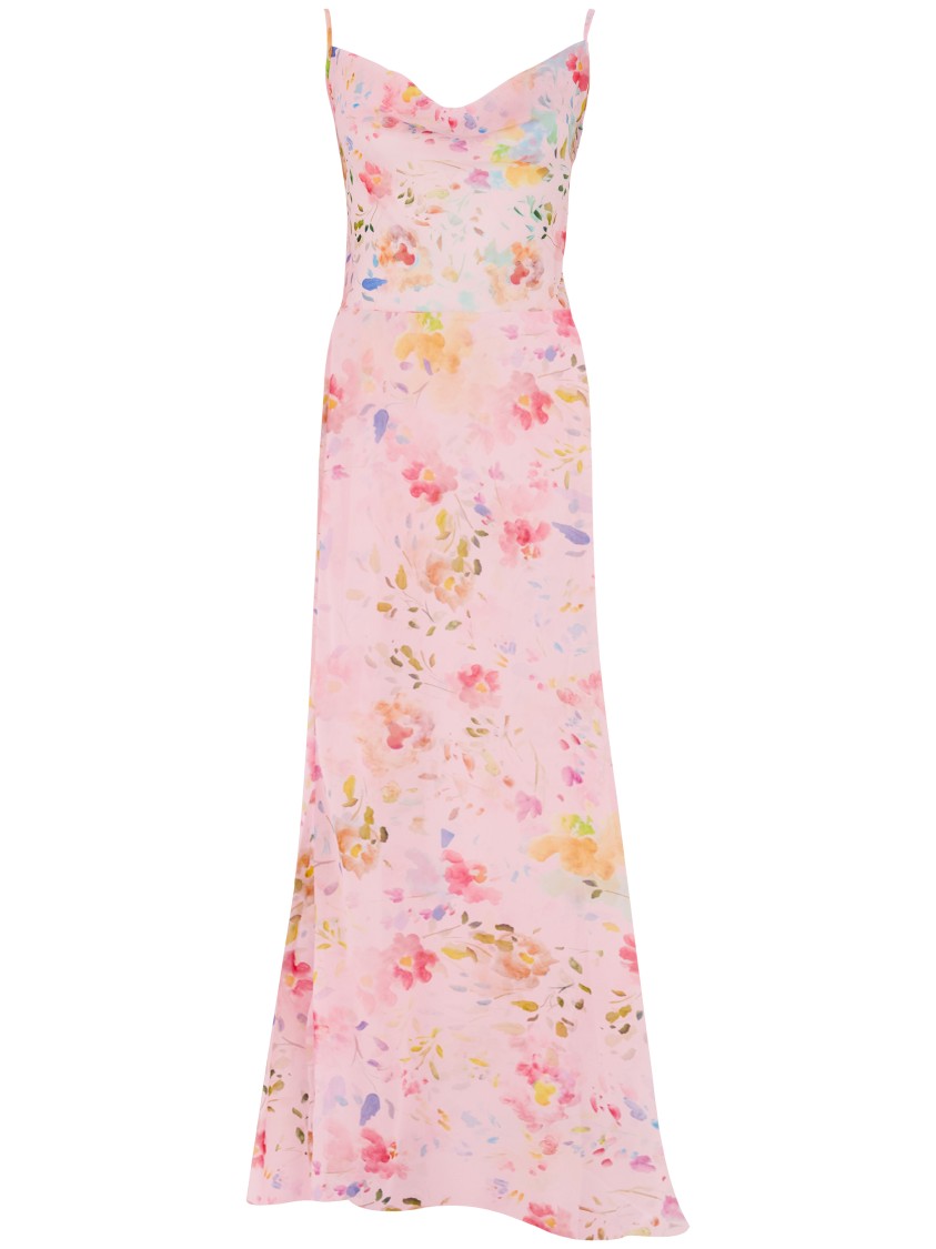 Mar De Margaritas Delicate Floral Maxi Dress In Neutrals