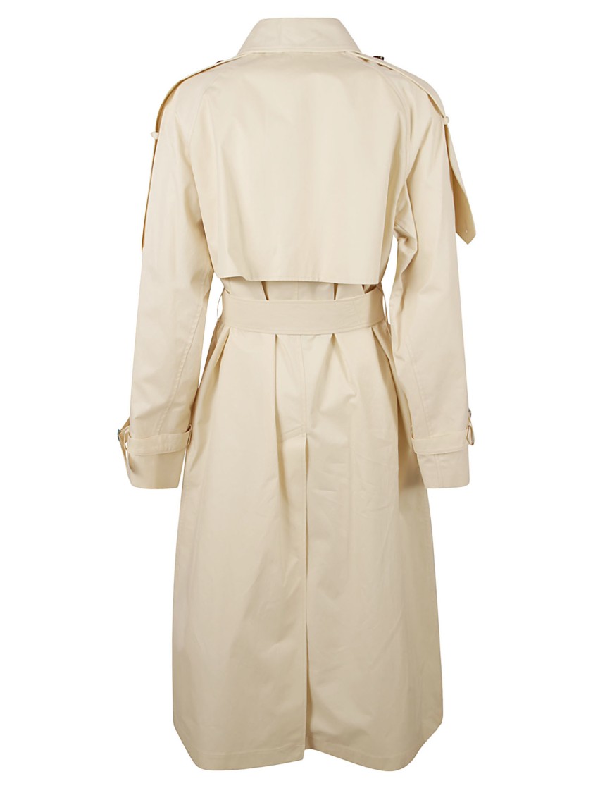 Burberry Double-breasted Cotton Trench Coat In White