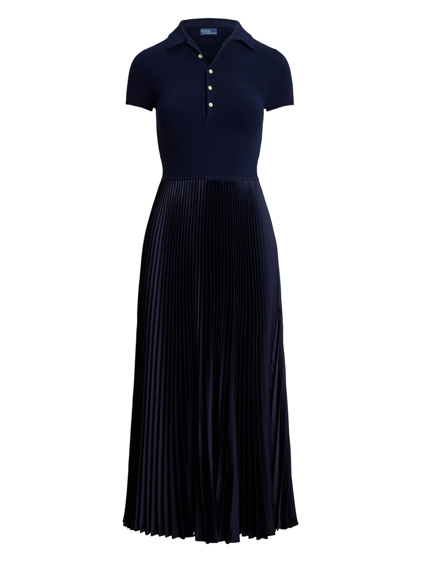 Shop Polo Ralph Lauren Long Navy Blue Dress