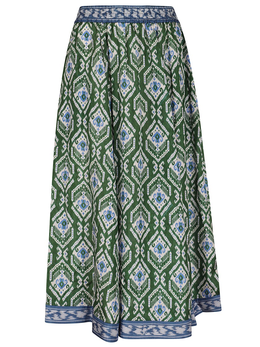 Shop Zimmermann Green/blue Wylie Swing Skirt