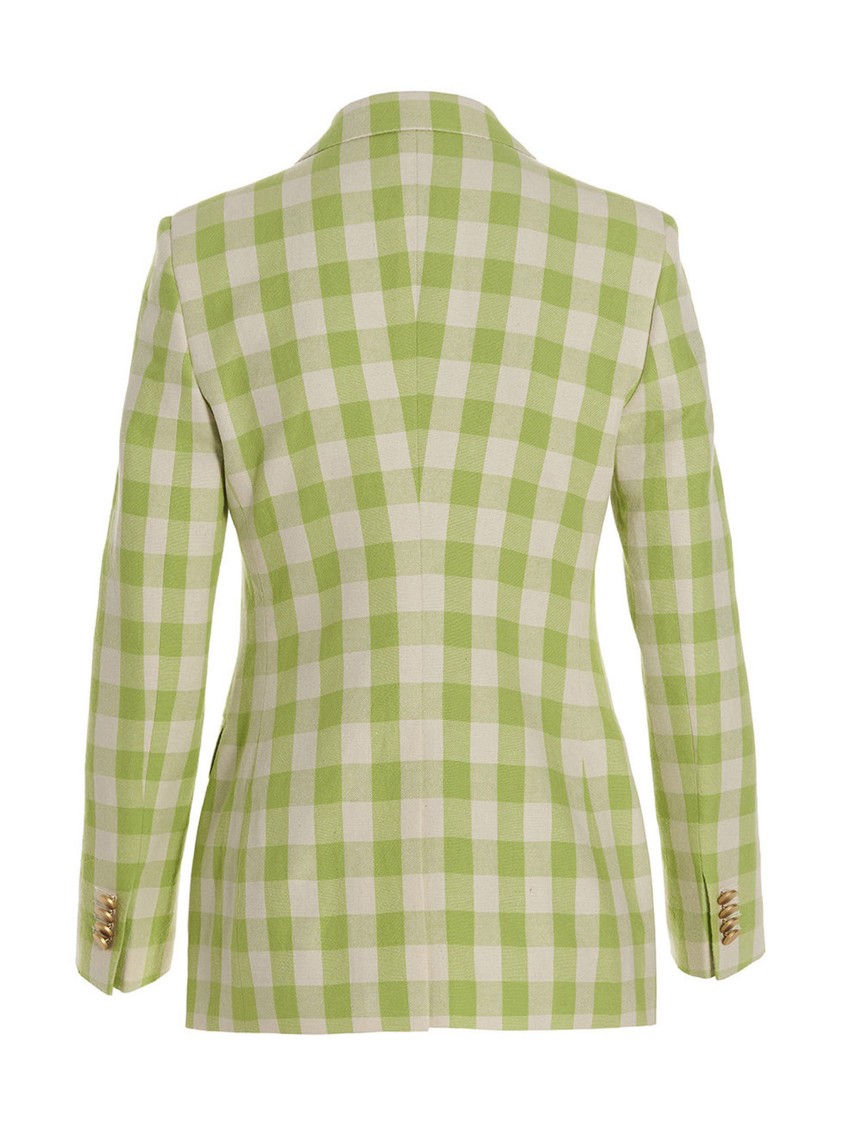 Tagliatore Paris Checkered Blazer Jacket With Front Pockets In Green