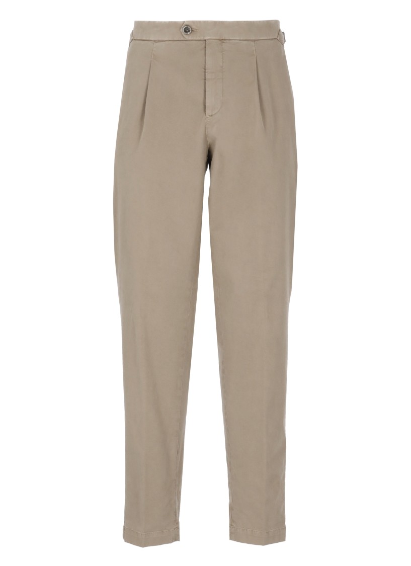 Peserico Men's Cotton Pants Back Pockets In Neutral