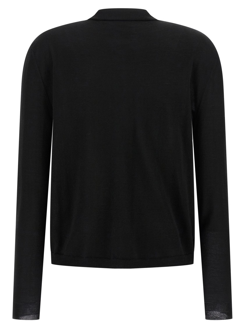Marni Two-tone Wool And Silk Cardigan With Embroidered Detail In Blue