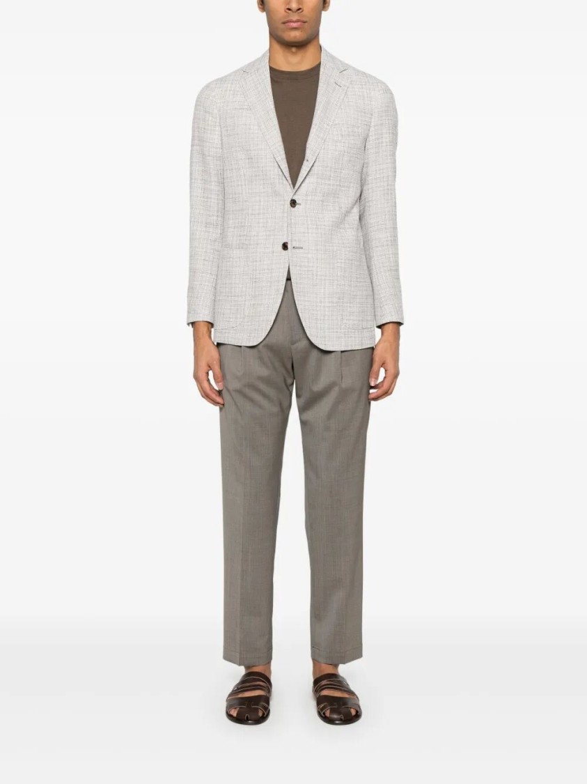 Sartorio Napoli Classic Tailored Wool Jacket In Gray