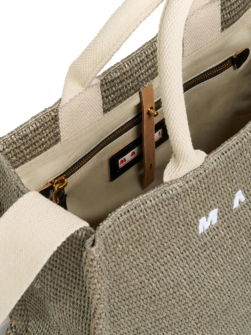 Shop Marni Small Raffia Tote Bag