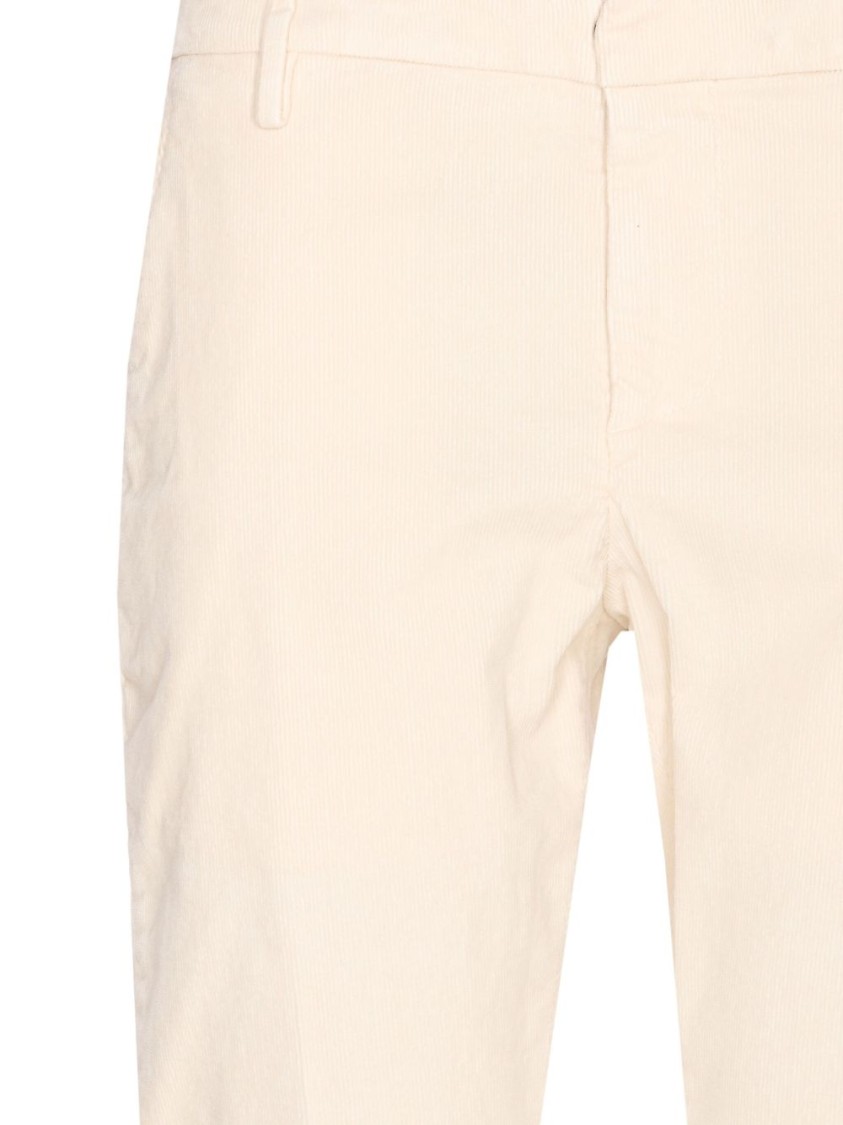 Dondup Tailored Fit Off-white Corduroy Jeans With Button Fly In Pink