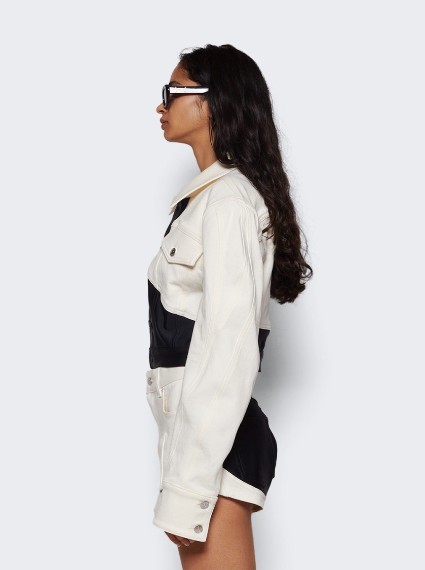 Mugler Cropped Denim Jacket