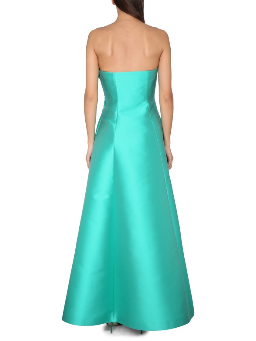 Shop Alberta Ferretti Mikado Bustier Dress In Green