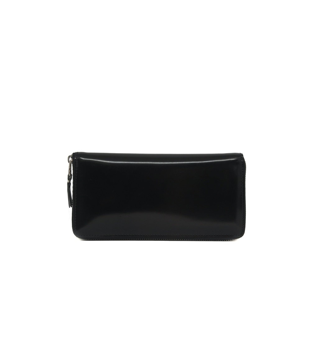 Wallet Cdg Sleek Black Wallet With Glossy Finish In Black