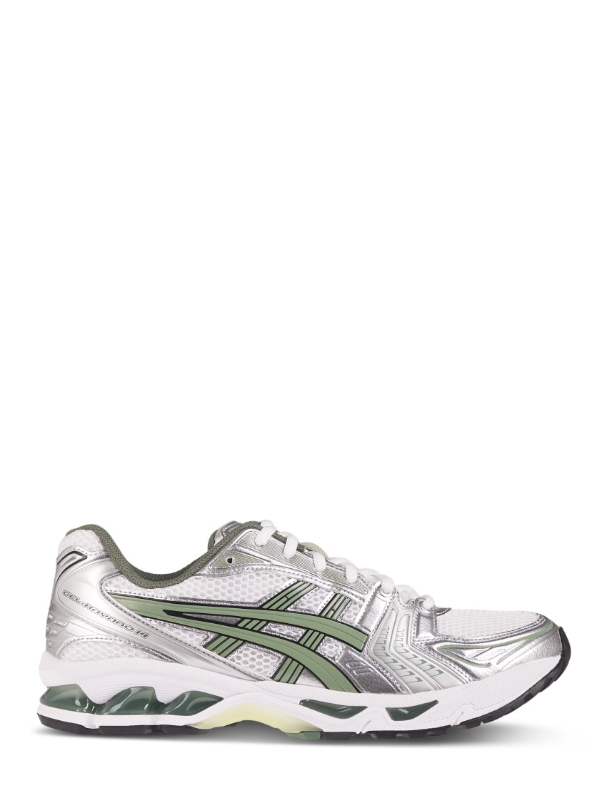 Asics Contrasting Striped Sneakers With Cushioned Sole In White