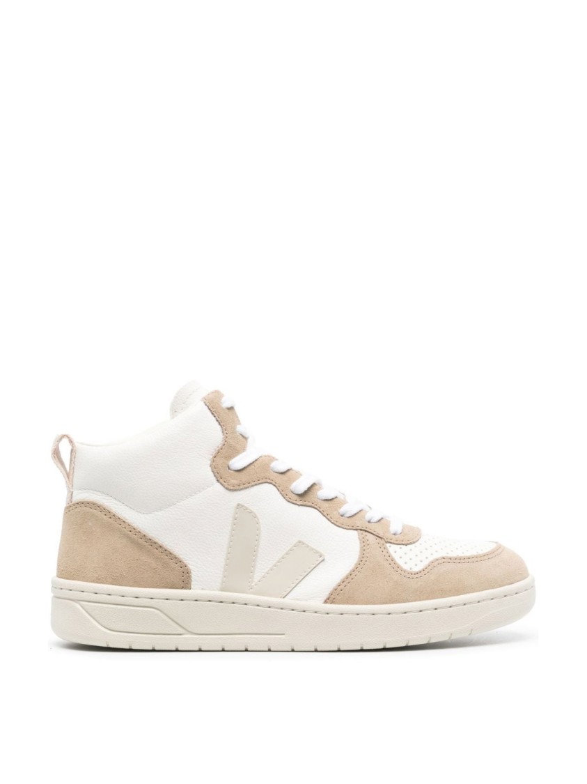 Veja V-15 Chromefree Leather Sneakers In Neutral