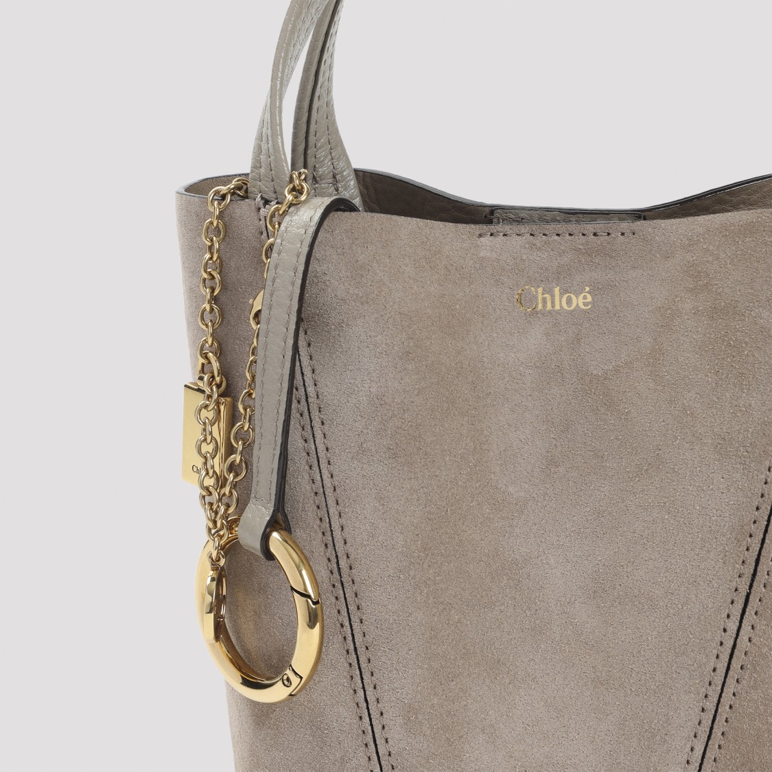 Chloé Suede Shoulder Bag In Gray