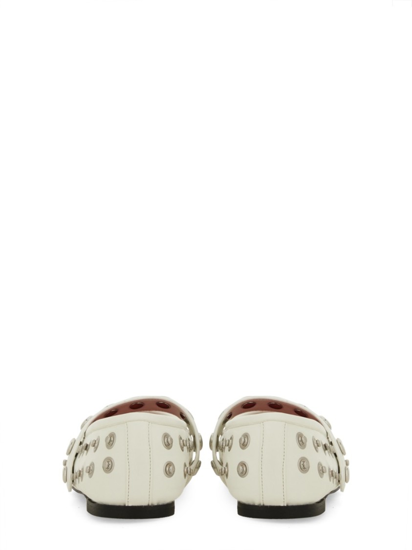 Stella Mccartney Ryder Semi Shine Alt Mat Flats Vanilla In White