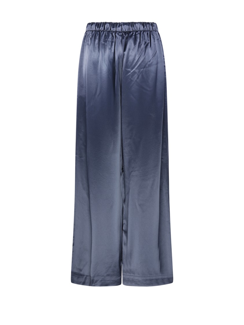 By Malene Birger Elastic Waistband Wide Leg Trousers In Blue