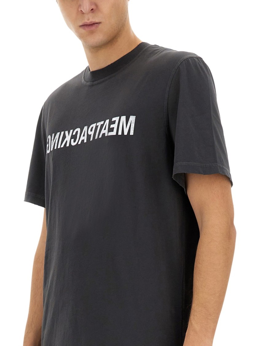 Helmut Lang Graphic Print Crew Neck T-shirt In Black