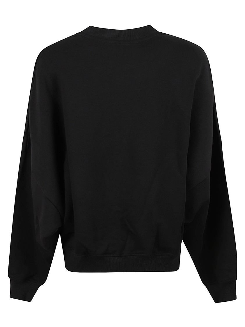 Marni Relaxed Fit Black Sweatshirt With Textured Logo In Black