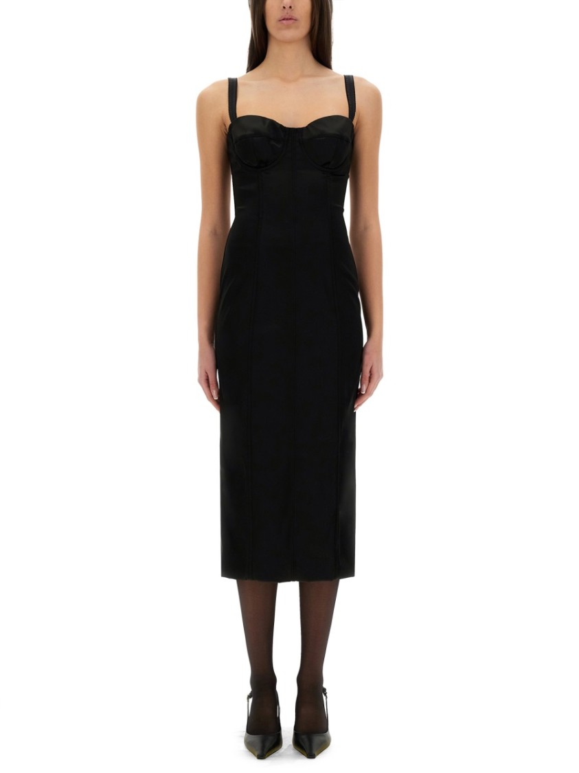 DOLCE & GABBANA DOLCE & GABBANA BUSTIER LONGUETTE DRESS WITH BRA
