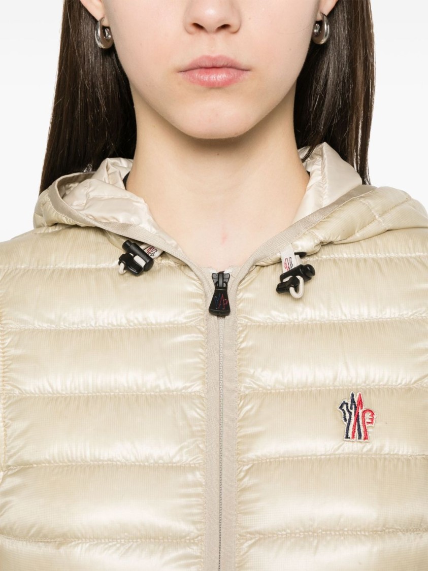 Moncler Grenoble Beige Parka With Fitted Silhouette And Hood In Neutral