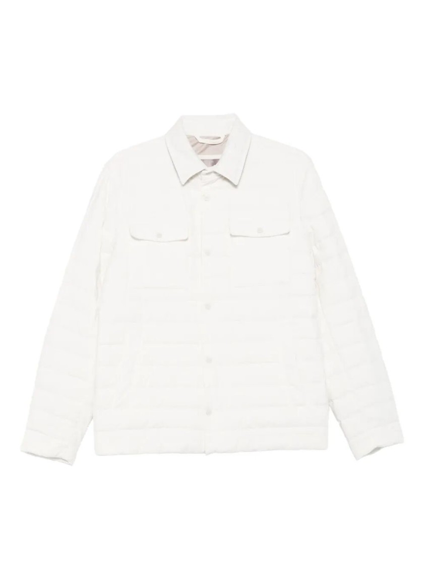 Herno Quilted Cotton Jacket With Classic Collarclosure In White