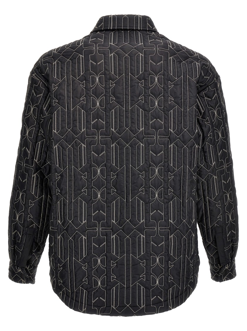 Palm Angels Quilted All Monogram Outerwear With Snap Buttons In Gray