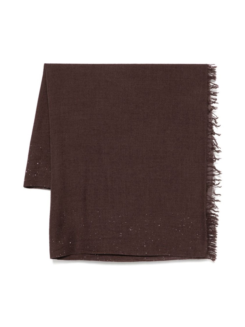 Shop Faliero Sarti Brown Scarf With Subtle Sheen