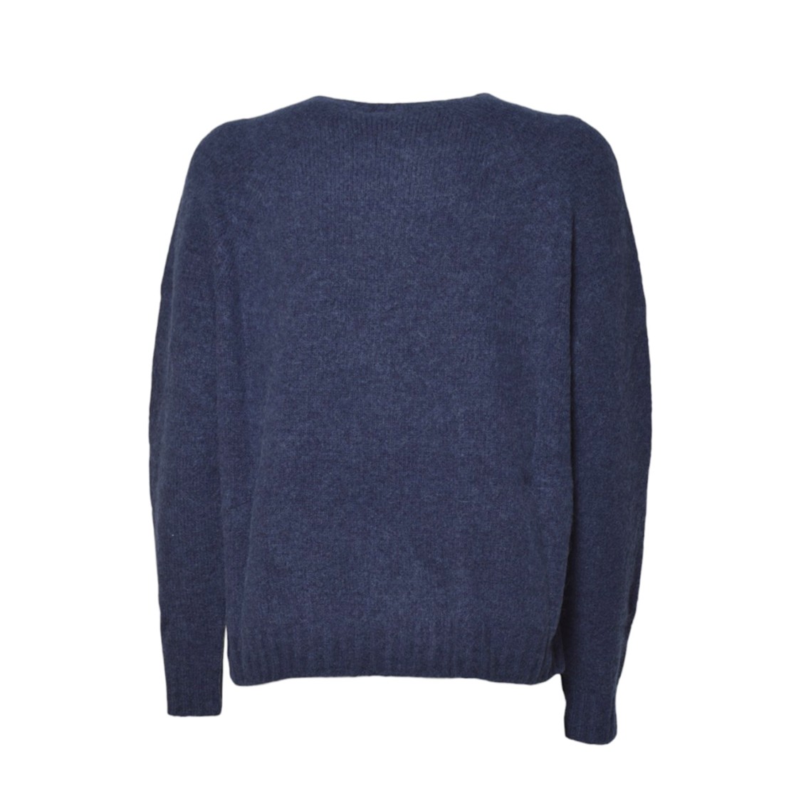 Max Mara Relaxed Fit Alpaca Blend Sweater With Round Neckline In Blue