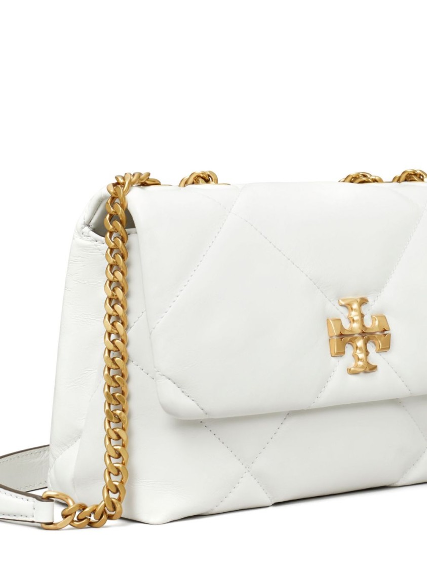Tory Burch Diamond Quilted White Nappa Leather Shoulder Bag