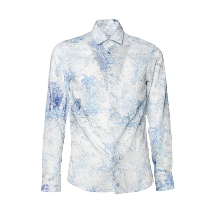 シャツ Etro Light Blue Cotton Shirt Safari Print Etro Light Blue Cotton Shirt Safari Print Casual Shirt | THE